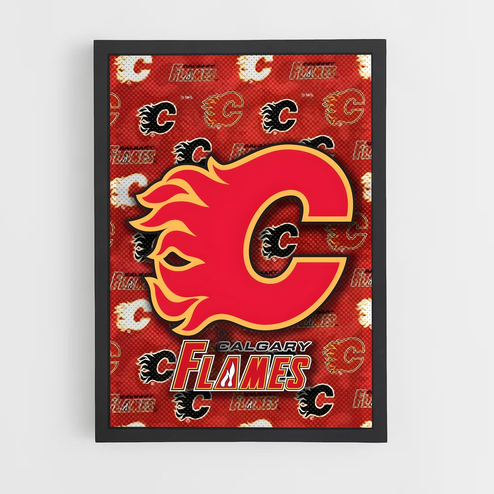 Poster Flames en Action – affiche Hockey sur glace (vue 2)